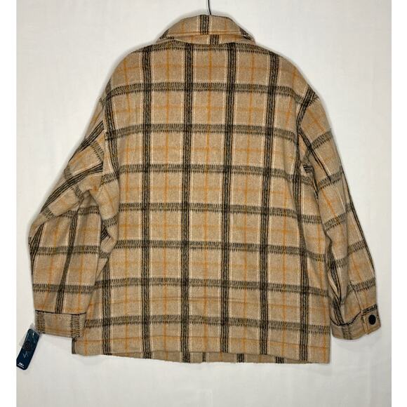 NWT Sebby Women's Oversized Plaid Fall Shirt Coat size large - Picture 9 of 12